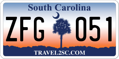 SC license plate ZFG051