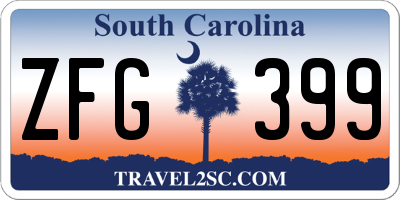 SC license plate ZFG399