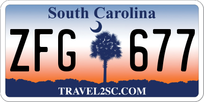 SC license plate ZFG677