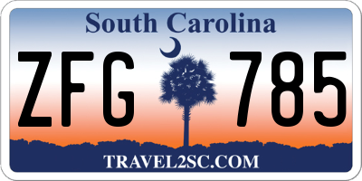 SC license plate ZFG785