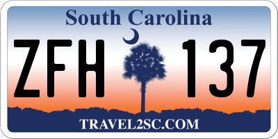 SC license plate ZFH137