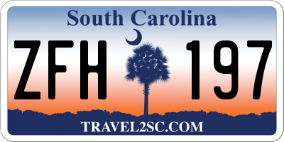 SC license plate ZFH197