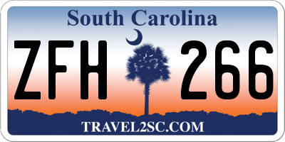 SC license plate ZFH266