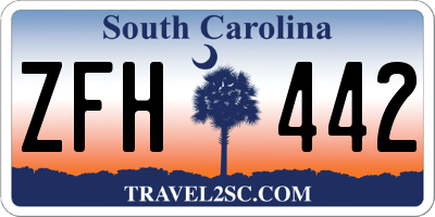 SC license plate ZFH442