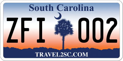 SC license plate ZFI002