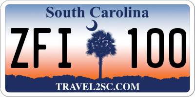 SC license plate ZFI100