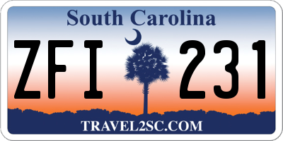 SC license plate ZFI231