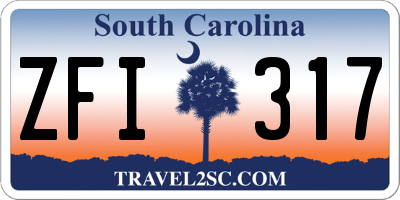 SC license plate ZFI317