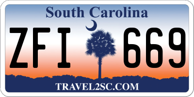 SC license plate ZFI669