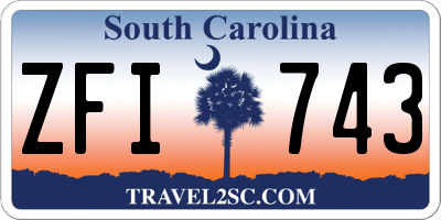 SC license plate ZFI743