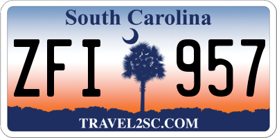 SC license plate ZFI957