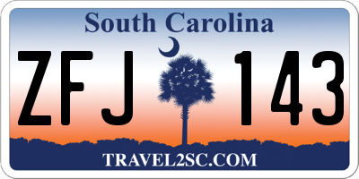 SC license plate ZFJ143