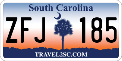 SC license plate ZFJ185