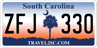 SC license plate ZFJ330