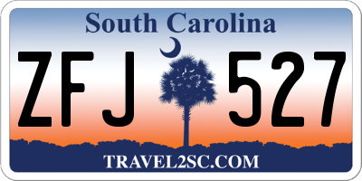 SC license plate ZFJ527