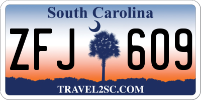 SC license plate ZFJ609