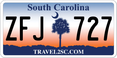 SC license plate ZFJ727