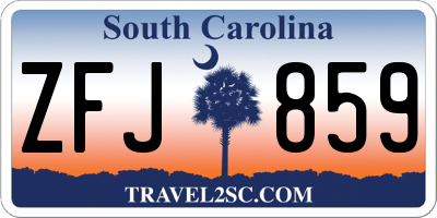 SC license plate ZFJ859