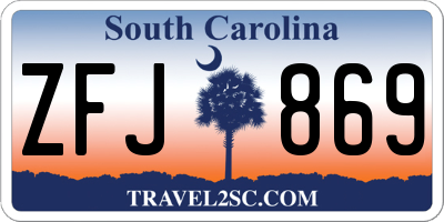 SC license plate ZFJ869