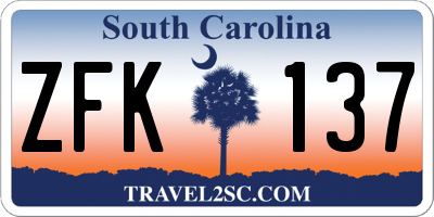 SC license plate ZFK137