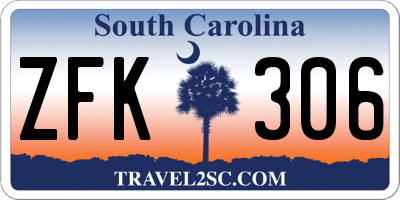 SC license plate ZFK306