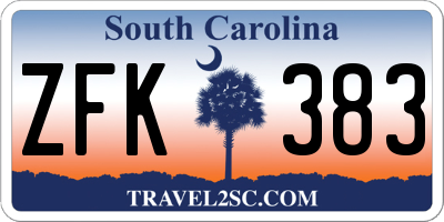 SC license plate ZFK383