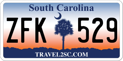 SC license plate ZFK529