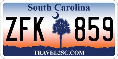 SC license plate ZFK859