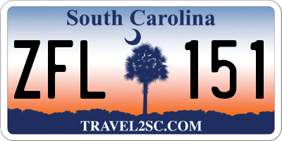 SC license plate ZFL151