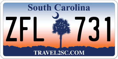 SC license plate ZFL731