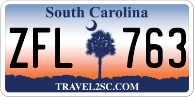 SC license plate ZFL763