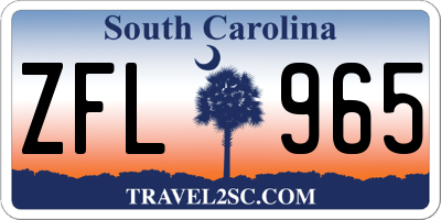 SC license plate ZFL965
