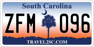 SC license plate ZFM096
