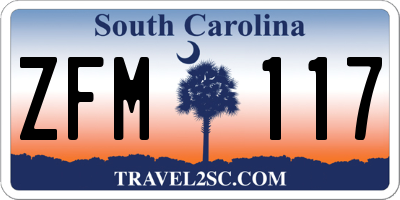 SC license plate ZFM117