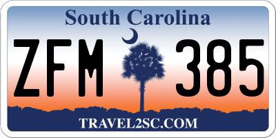 SC license plate ZFM385