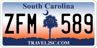 SC license plate ZFM589