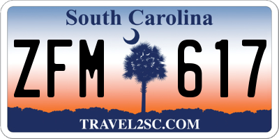 SC license plate ZFM617
