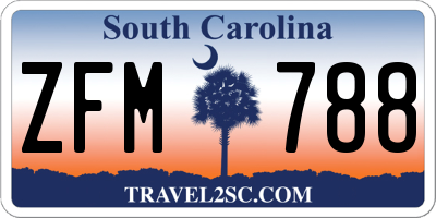 SC license plate ZFM788