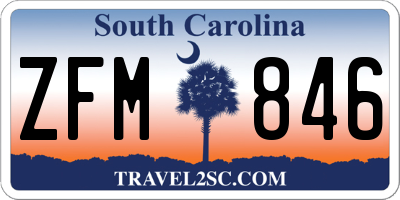 SC license plate ZFM846