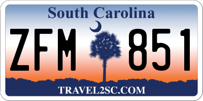 SC license plate ZFM851