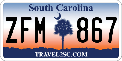 SC license plate ZFM867