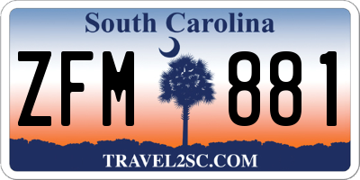 SC license plate ZFM881