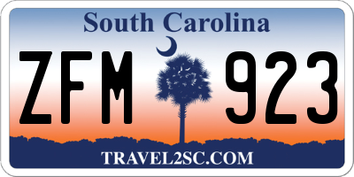 SC license plate ZFM923