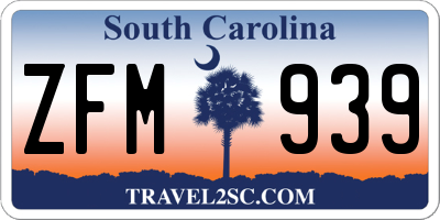 SC license plate ZFM939