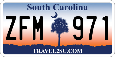 SC license plate ZFM971