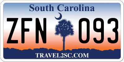 SC license plate ZFN093