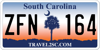 SC license plate ZFN164