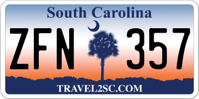 SC license plate ZFN357