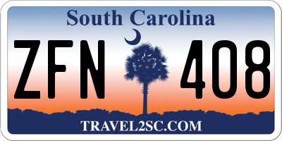 SC license plate ZFN408