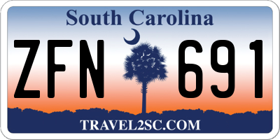 SC license plate ZFN691